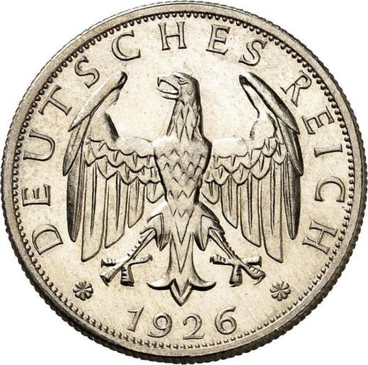 Anverso 2 Reichsmarks 1926 J - valor de la moneda de plata - Alemania, República de Weimar