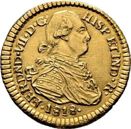 Аверс монеты - 1 эскудо 1818 года P FM - цена золотой монеты - Колумбия, Фердинанд VII