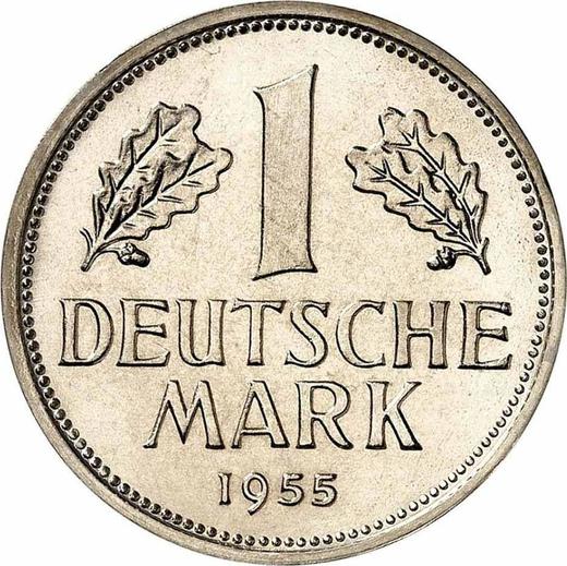Obverse 1 Mark 1955 D -  Coin Value - Germany, FRG