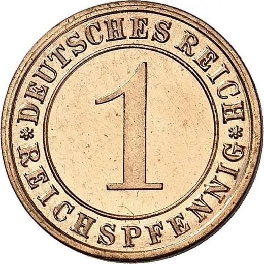 Аверс монеты - 1 рейхспфенниг 1925 года F - цена  монеты - Германия, Bеймарская республика