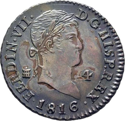 Anverso 4 maravedíes 1816 "Tipo 1816-1833" - valor de la moneda  - España, Fernando VII