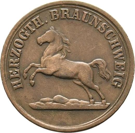 Аверс монеты - 2 пфеннига 1859 года - цена  монеты - Брауншвейг-Вольфенбюттель, Вильгельм