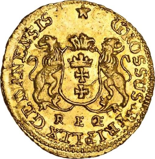 Reverso Trojak (3 groszy) 1760 REOE "de Gdansk" Oro - valor de la moneda de oro - Polonia, Augusto III