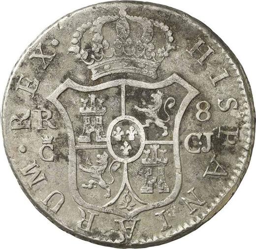 Реверс монеты - 8 реалов 1815 года c CJ - цена серебряной монеты - Испания, Фердинанд VII