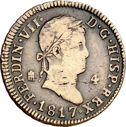 Anverso 4 maravedíes 1817 "Tipo 1816-1833" - valor de la moneda  - España, Fernando VII