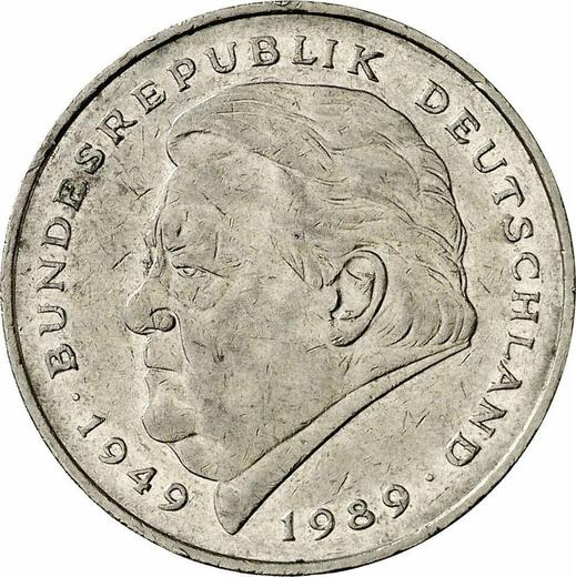 Anverso 2 marcos 1993 D "Franz Josef Strauß" - valor de la moneda  - Alemania, RFA