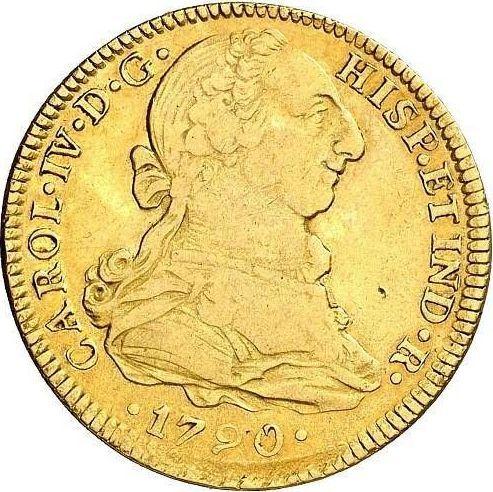 Avers 4 Escudos 1790 Mo FM Inschrift "CAROL IV" - Goldmünze Wert - Mexiko, Karl IV