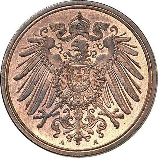 Реверс монеты - 1 пфенниг 1908 года A "Тип 1890-1916" - цена  монеты - Германия, Германская Империя