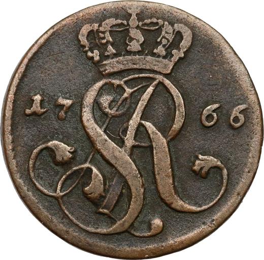 Anverso 1 grosz 1766 g g - letra minúscula - valor de la moneda  - Polonia, Estanislao II Poniatowski