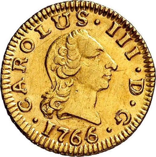 Obverse 1/2 Escudo 1766 S VC - Gold Coin Value - Spain, Charles III