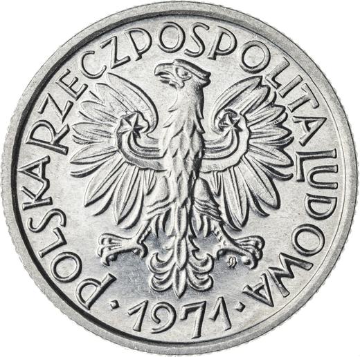 Аверс монеты - 2 злотых 1971 года MW "Колосья и фрукты" - цена  монеты - Польша, Народная Республика