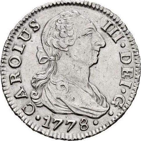 Awers monety - 2 reales 1778 S CF - cena srebrnej monety - Hiszpania, Karol III