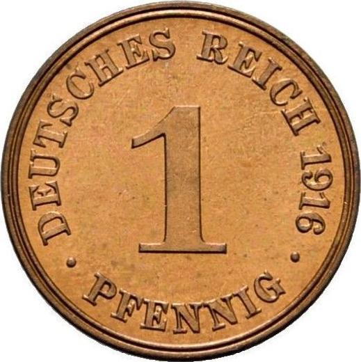 Anverso 1 Pfennig 1916 J "Tipo 1890-1916" - valor de la moneda  - Alemania, Imperio alemán