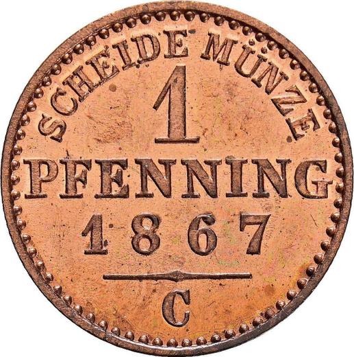 Реверс монеты - 1 пфенниг 1867 года C - цена  монеты - Пруссия, Вильгельм I