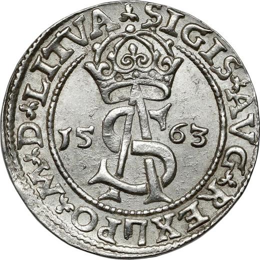 Аверс монеты - Трояк (3 гроша) 1563 года "Литва" - цена серебряной монеты - Польша, Сигизмунд II Август