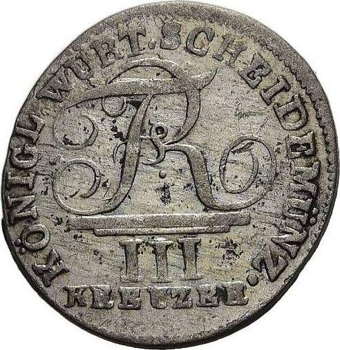 Anverso 3 kreuzers 1810 - valor de la moneda de plata - Wurtemberg, Federico I