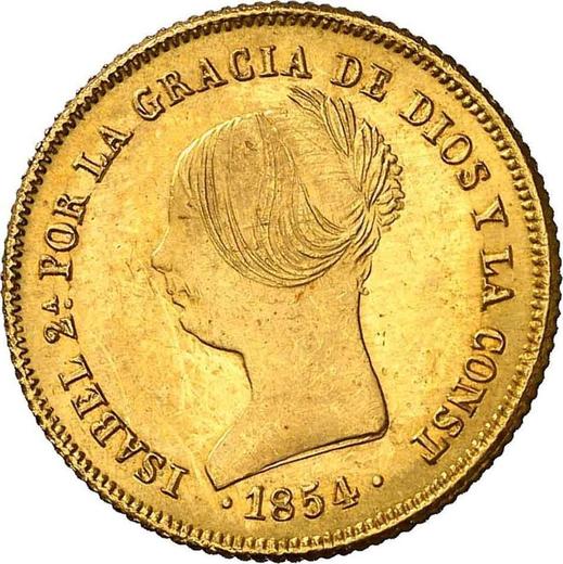Obverse 100 Reales 1854 8-pointed star - Spain, Isabella II