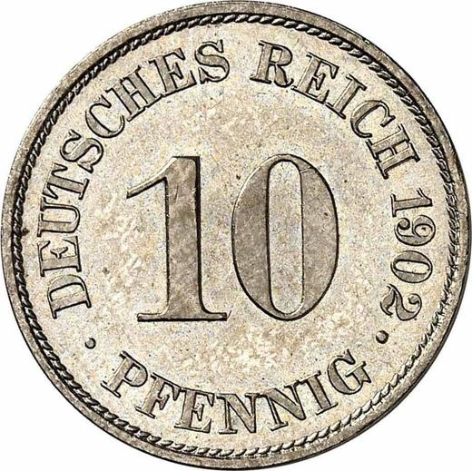 Аверс монеты - 10 пфеннигов 1902 года A "Тип 1890-1916" - цена  монеты - Германия, Германская Империя