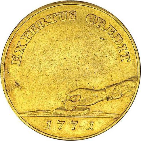 Реверс монеты - Пробная Двузлотовка (8 грошей) 1771 года Золото - цена золотой монеты - Польша, Станислав II Август