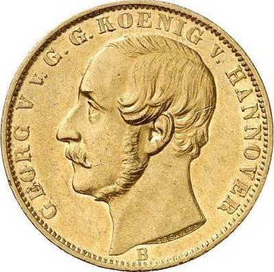 Awers monety - 1 krone 1861 B - cena złotej monety - Hanower, Jerzy V