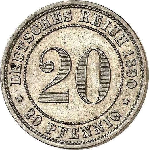 Anverso 20 Pfennige 1890 E "Tipo 1890-1892" - valor de la moneda  - Alemania, Imperio alemán