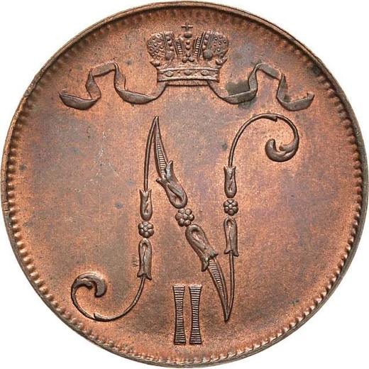 Аверс монеты - 5 пенни 1905 года - цена  монеты - Финляндия, Великое княжество