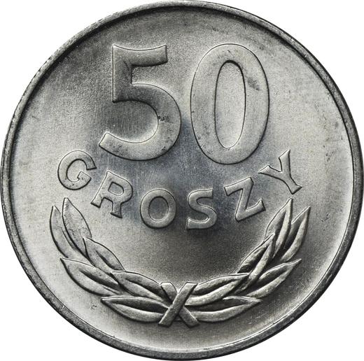 Реверс монеты - 50 грошей 1975 года - цена  монеты - Польша, Народная Республика
