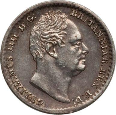 Awers monety - 1 pens 1835 "Maundy" - cena srebrnej monety - Wielka Brytania, Wilhelm IV