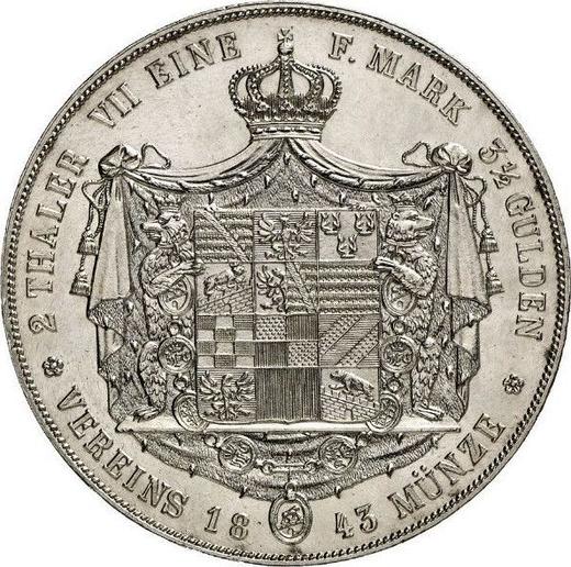 Rewers monety - Dwutalar 1843 A - cena srebrnej monety - Anhalt-Dessau, Leopold Friedrich
