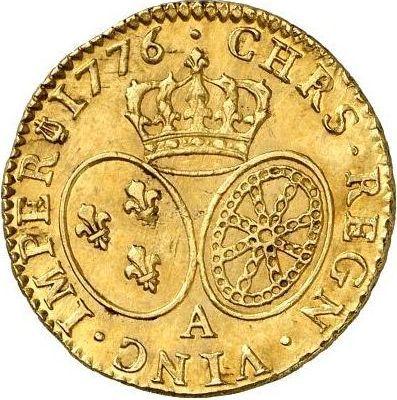 Реверс монеты - Луидор 1776 года A Париж - цена золотой монеты - Франция, Людовик XVI
