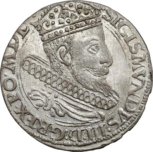 Аверс монеты - 1 грош 1604 года - цена серебряной монеты - Польша, Сигизмунд III Ваза