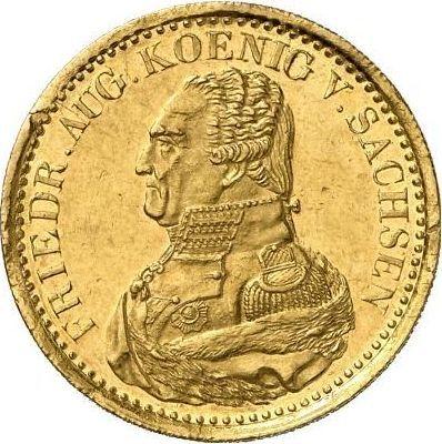 Anverso 5 táleros 1825 S - valor de la moneda de oro - Sajonia, Federico Augusto I