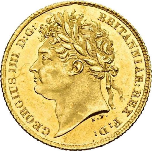 Аверс монеты - 1/2 соверена 1825 года BP - цена золотой монеты - Великобритания, Георг IV