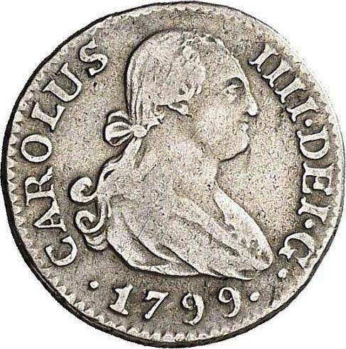 Anverso Medio real 1799 M FA - valor de la moneda de plata - España, Carlos IV