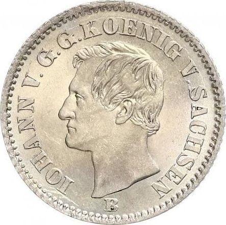 Аверс монеты - 2 новых гроша 1873 года B - цена серебряной монеты - Саксония-Альбертина, Иоганн