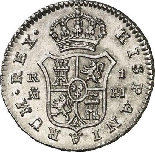 Реверс монеты - 1 реал 1782 года M PJ - цена серебряной монеты - Испания, Карл III