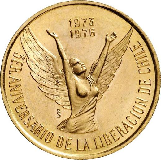 Реверс монеты - 100 песо 1976 года So "Освобождение Чили" - цена золотой монеты - Чили, Республика