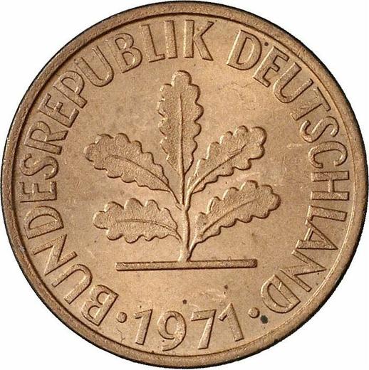 Реверс монеты - 2 пфеннига 1971 года F - цена  монеты - Германия, ФРГ