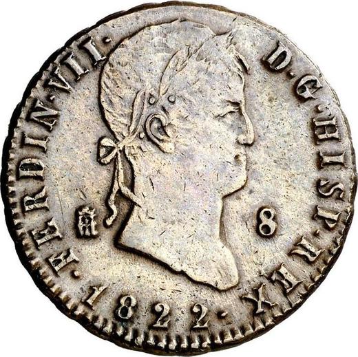 Аверс монеты - 8 мараведи 1822 года "Тип 1815-1833" - цена  монеты - Испания, Фердинанд VII