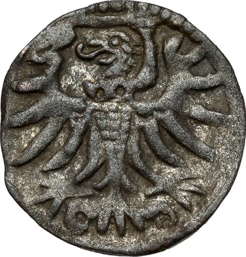 Аверс монеты - Денарий 1555 года "Эльблонг" - цена серебряной монеты - Польша, Сигизмунд II Август