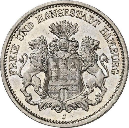 Аверс монеты - 2 марки 1878 года J "Гамбург" - цена серебряной монеты - Германия, Германская Империя