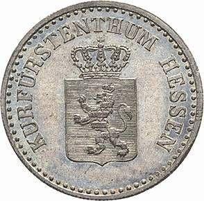 Аверс монеты - 1 серебряный грош 1865 года - цена серебряной монеты - Гессен-Кассель, Фридрих Вильгельм I