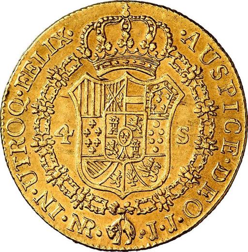 Реверс монеты - 4 эскудо 1803 года NR JJ - цена золотой монеты - Колумбия, Карл IV