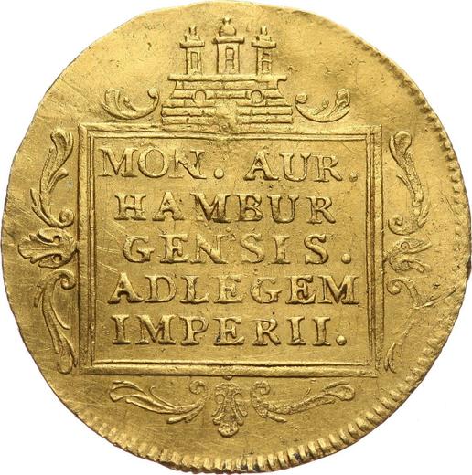 Реверс монеты - Дукат 1801 года - цена  монеты - Гамбург, Вольный город