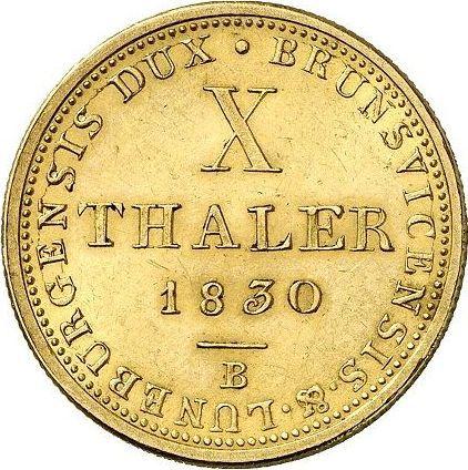 Reverse 10 Thaler 1830 B - Gold Coin Value - Hanover, George IV