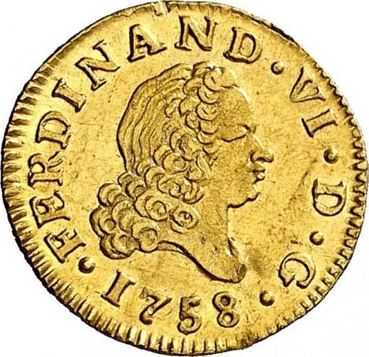 Awers monety - 1/2 escudo 1758 M JB - cena złotej monety - Hiszpania, Ferdynand VI