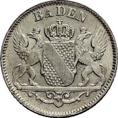 Аверс монеты - 6 крейцеров 1847 года - цена серебряной монеты - Баден, Леопольд