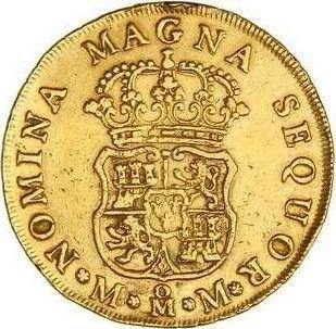 Реверс монеты - 4 эскудо 1761 года Mo MM - цена золотой монеты - Мексика, Карл III