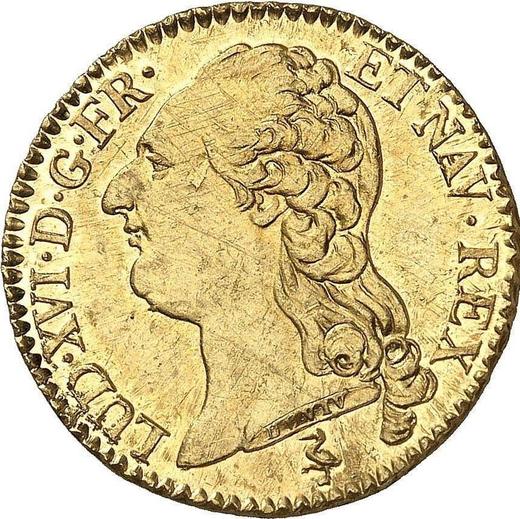 Аверс монеты - Луидор 1785 года A "Тип 1785-1792" Париж - цена золотой монеты - Франция, Людовик XVI