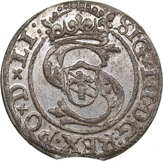 Аверс монеты - Шеляг 1598 года "Рига" - цена серебряной монеты - Польша, Сигизмунд III Ваза